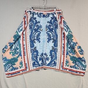 Westport Paisley Print Women's Assymetrical Maxi Skirt Size‎ 1X